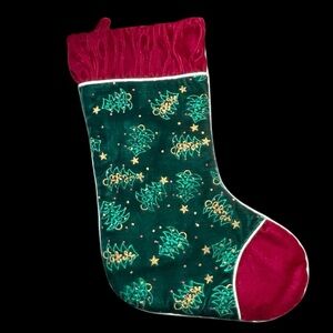 Vintage Velvet and Glitter Christmas Stocking